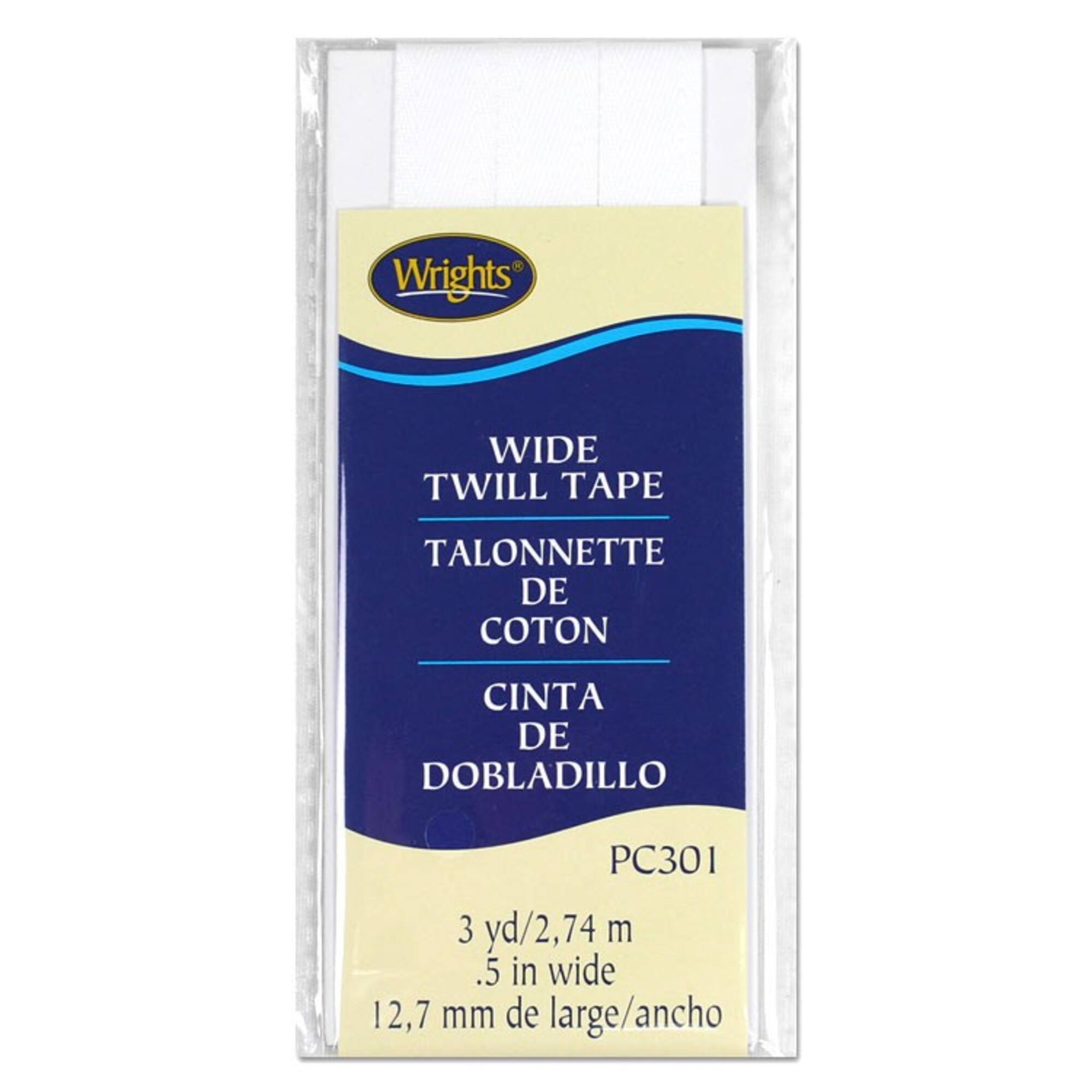1/2" White Twill Tape - 3 Yards
